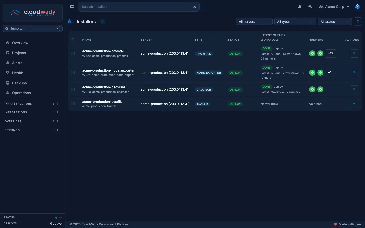 Infrastructure Installers: every installer across your servers