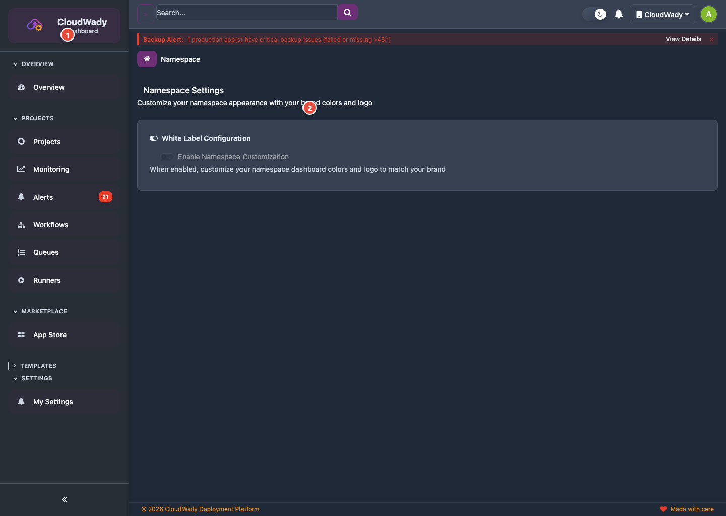 Namespace Configuration